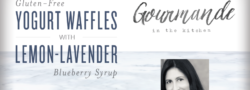 Gluten-Free Yogurt Waffles with Lemon-Lavender Blueberry Syrup
