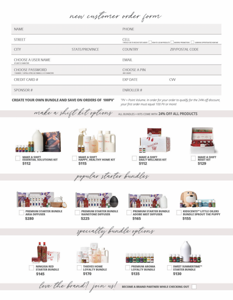 New Customer Order Form
