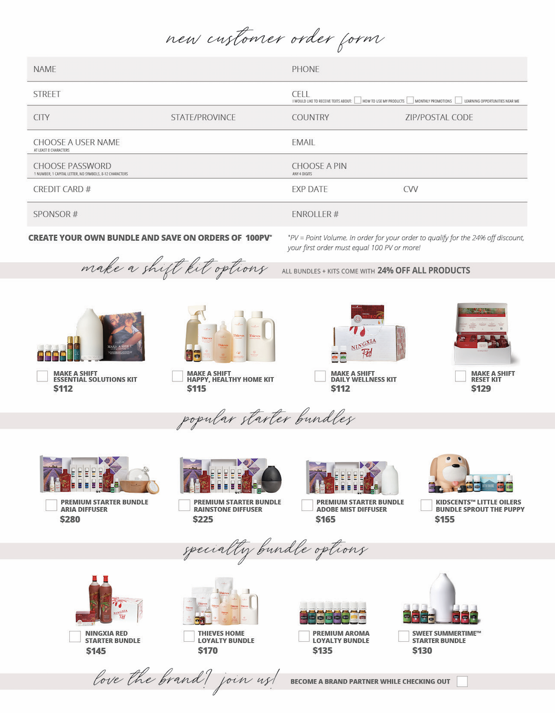 New Customer Order Form