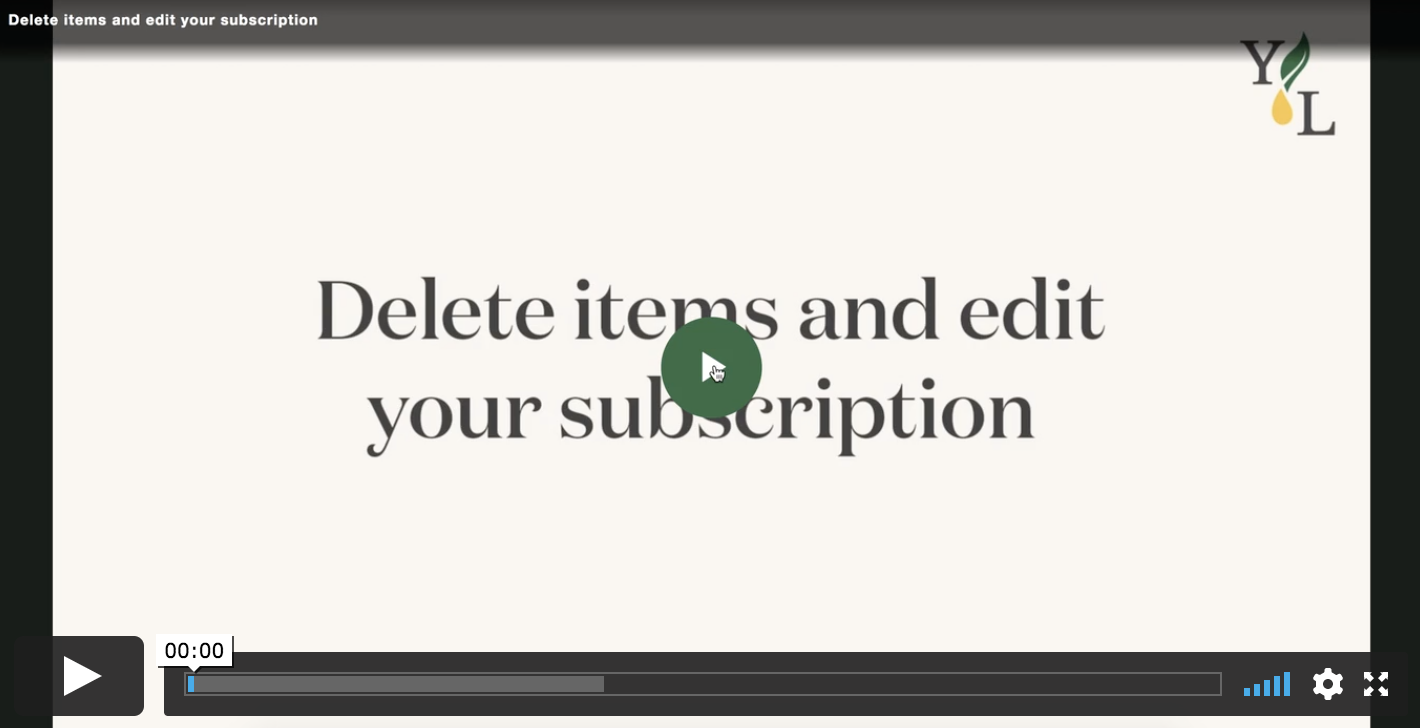 Delete Items And Edit Your Subscription