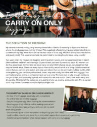 Traveling with Carry On Only
